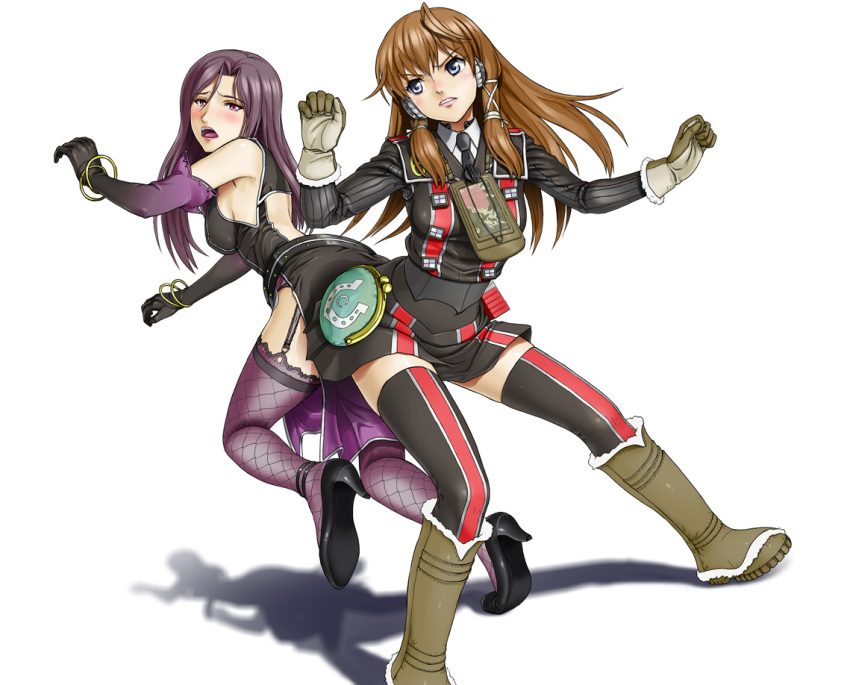 2girls, artist_request, carisa_contzen, frederica_lipps, military, military_uniform, multiple_girls, senjou_no_valkyria