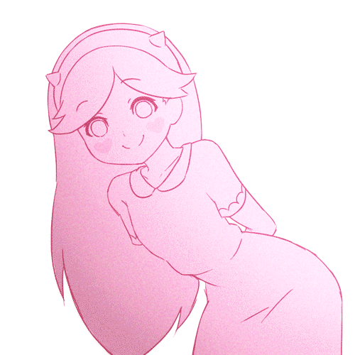 1girl, animated, animated_gif, arms_behind_back, bent_over, crying, dress, greyscale, hairband, heart_cheeks, horned_headwear, horns, long_hair, lowres, mike_inel, monochrome, motion_blur, pink, smile, solo, star_butterfly, star_vs_the_forces_of_evil, streaming_tears, tears