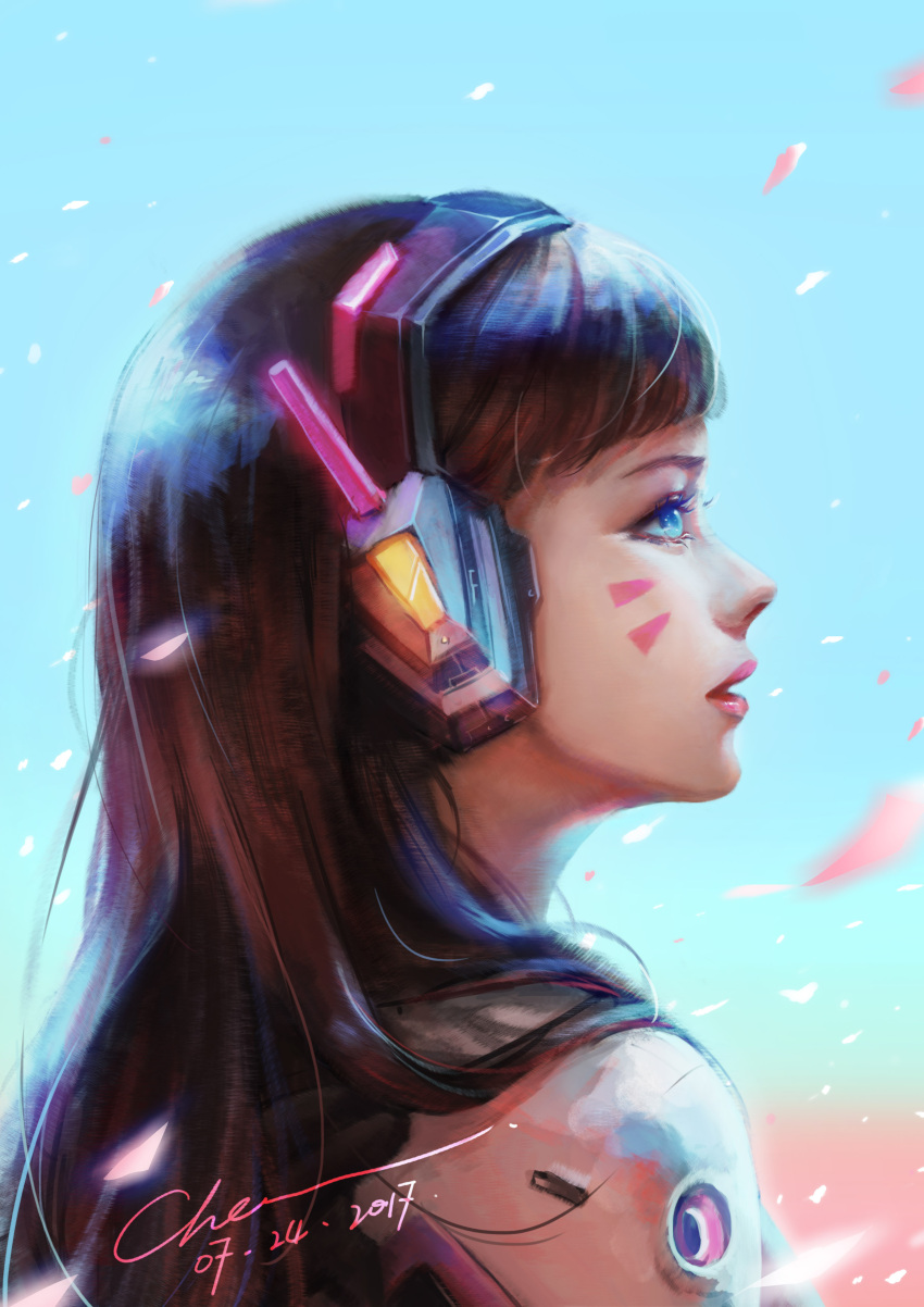 1girl, absurdres, alternate_eye_color, animal_print, bangs, blue_background, blue_bodysuit, blue_eyes