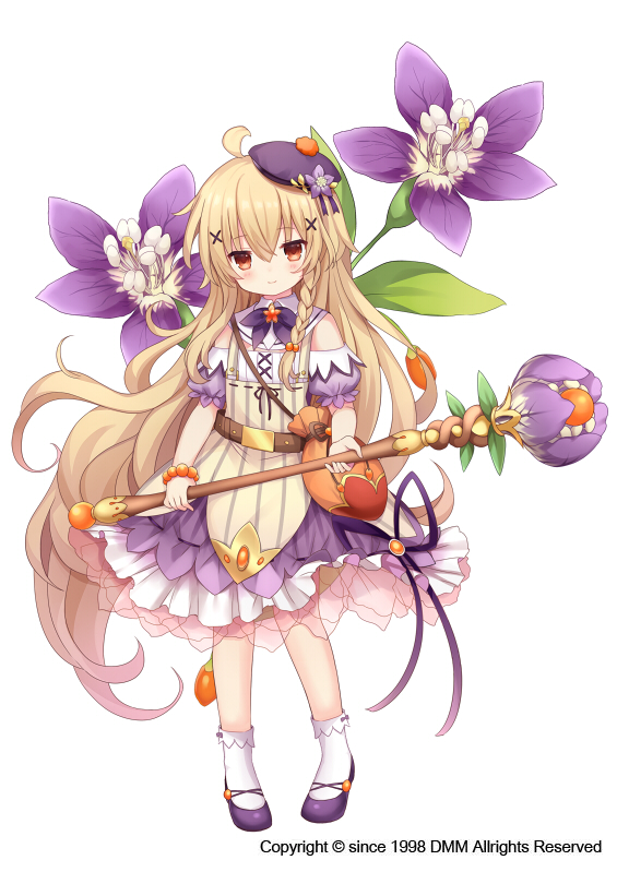 1girl, ahoge, belt, beret, blonde_hair, bobby_socks, bracelet, breasts