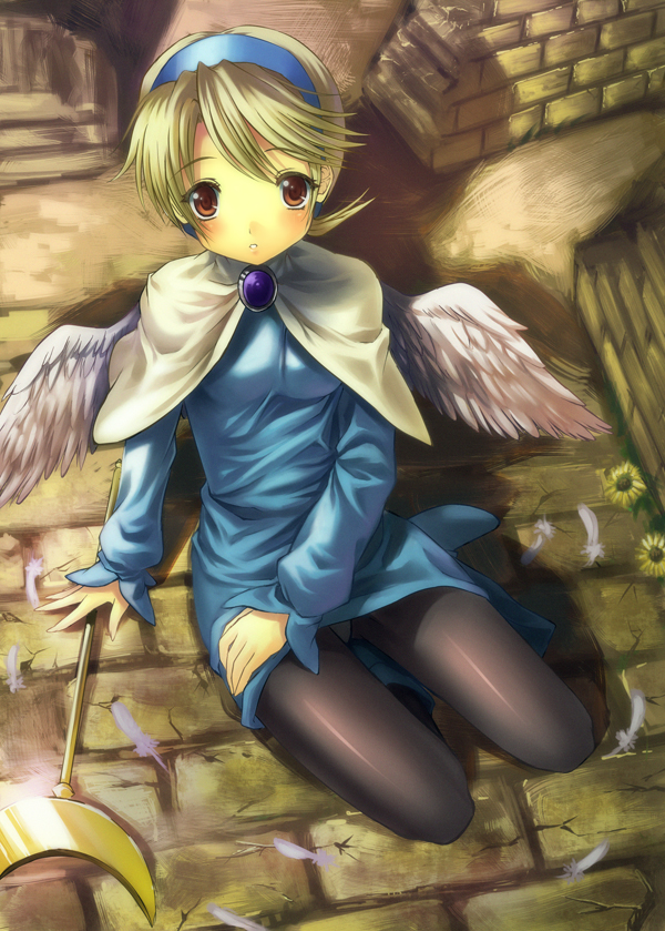 breath_of_fire, breath_of_fire_iv, feathers, hairband, kichiroku, nina_(breath_of_fire_iv), nina_iv, pantyhose