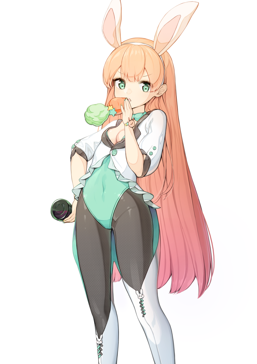 1girl, animal_ears, arm_up, black_legwear, blonde_pubic_hair, blue_eyes, blue_leotard, boots