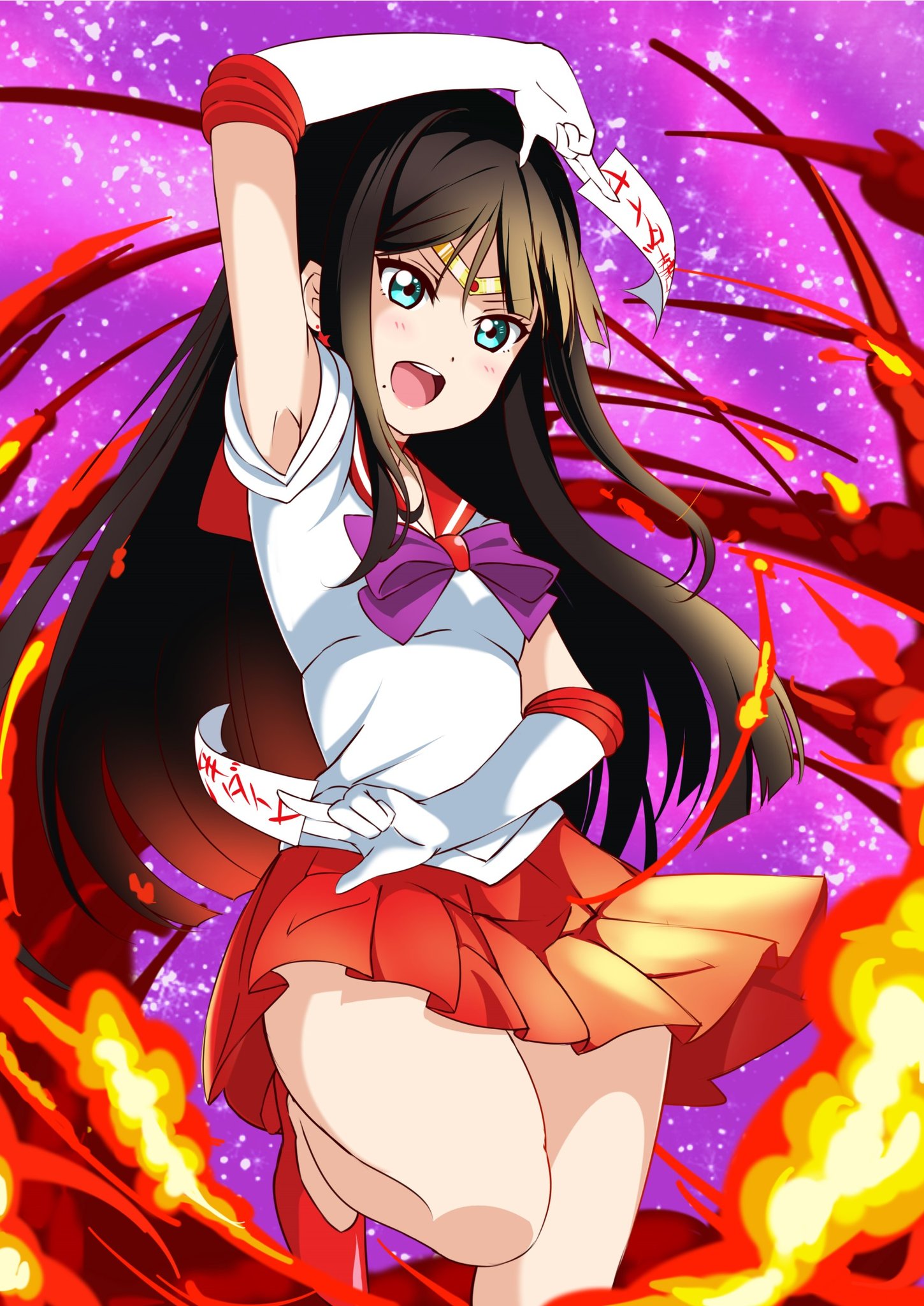 1girl, aqua_eyes, bishoujo_senshi_sailor_moon, black_hair, bow, bunbun_(midukikome), cosplay, cowboy_shot