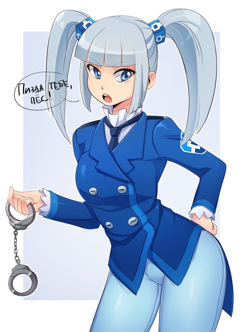 1girl, blue, blue_eyes, cuffs, formal, handcuffs, looking_at_viewer, rkn-chan