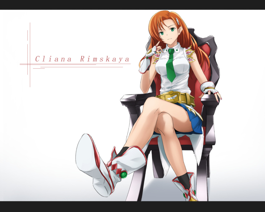 >:|, 1girl, arm_rest, armchair, black_legwear, boots, breasts, chair