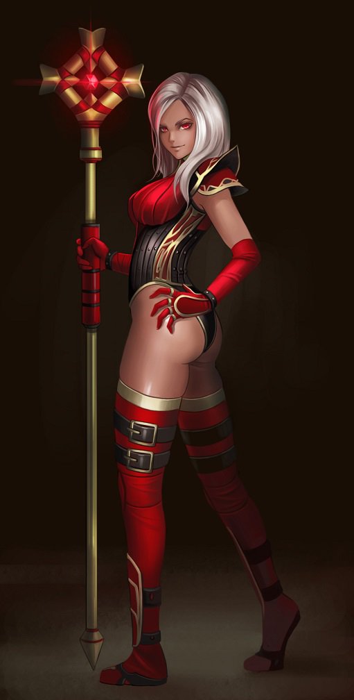 1girl, armor, ass, boots, dantewontdie, elbow_gloves, full_body, gloves