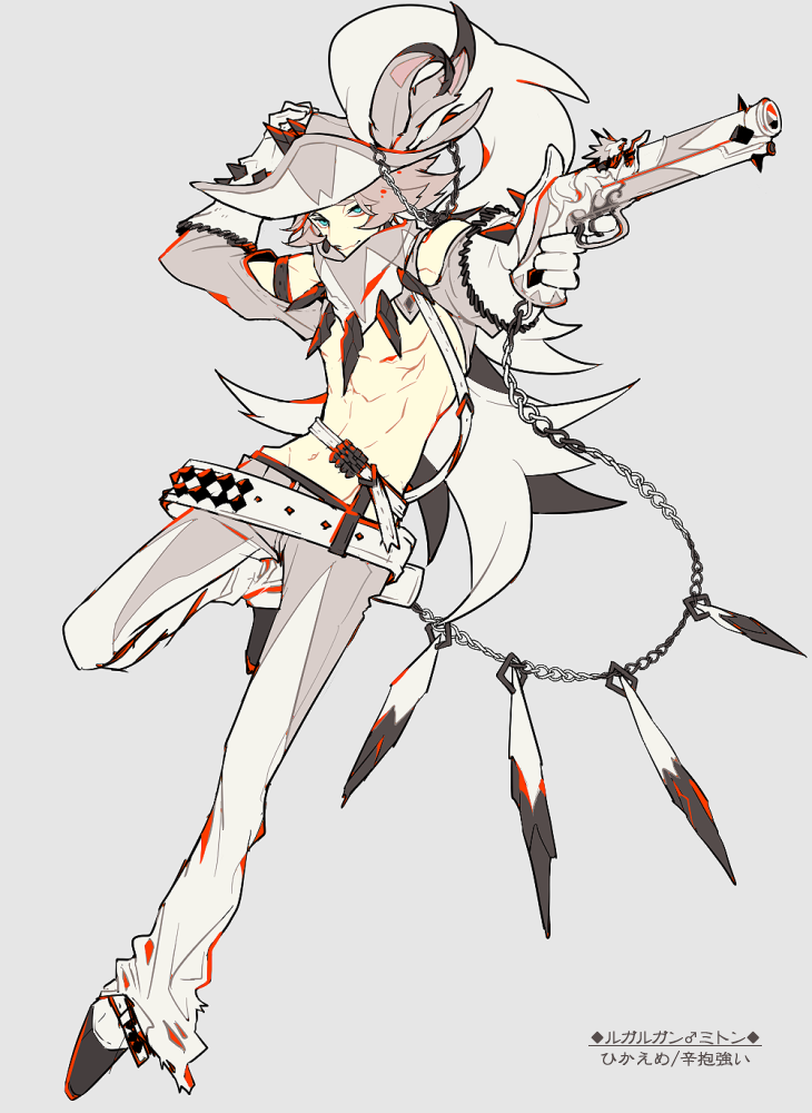 1boy, adjusting_clothes, adjusting_hat, belt, bicorne, black_shoes, blue_eyes, chains