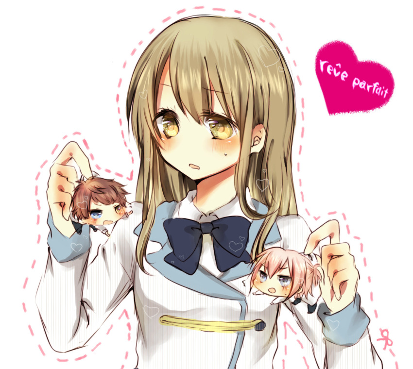 atano_rio, brown_hair, dynamic_chord, kashii_reon, momose_tsumugi, nnk, yellow_eyes