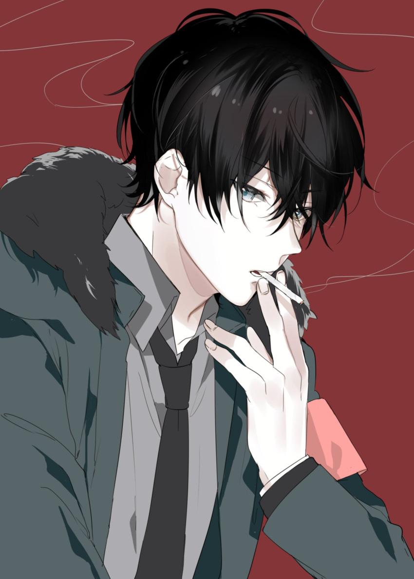 black_hair, collar_x_malice, prin_dog, purple_eyes, yanagi_aiji