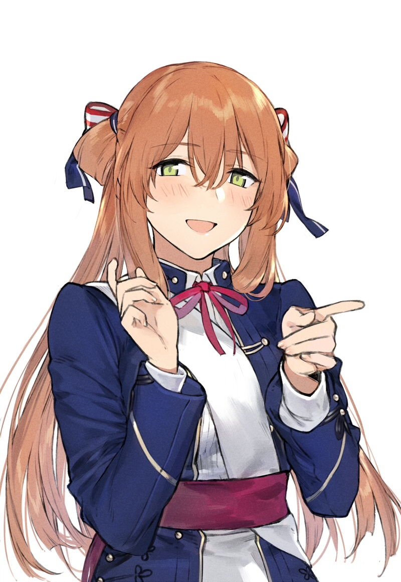 1girl, :d, alternate_hairstyle, blush, brown_hair, duoyuanjun, eyebrows, eyebrows_visible_through_hair