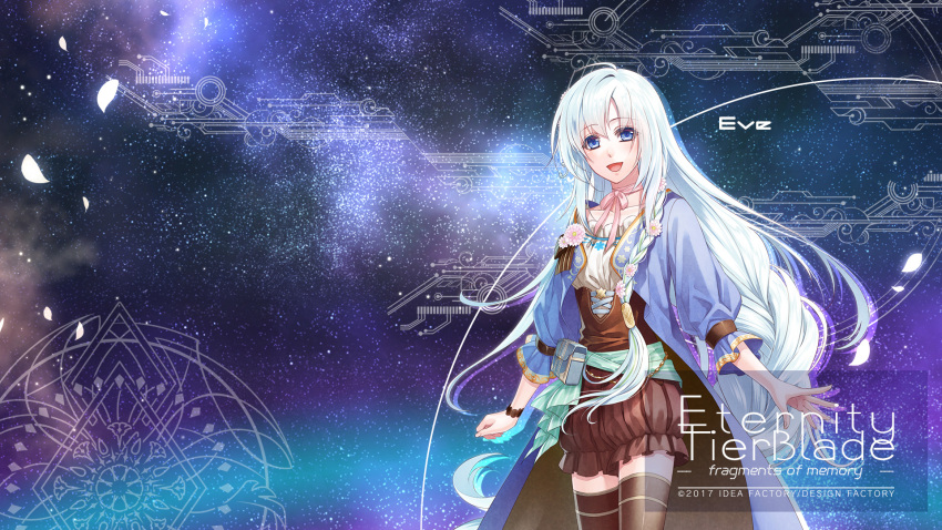 blue_eyes, eve_(yuukyuu_no_tierblade), kinami_yuki, white_hair, yuukyuu_no_tierblade