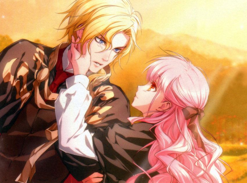 lulu_(wand_of_fortune), noel_valmore, pink_hair, usuba_kagerou, wand_of_fortune, yellow_eyes