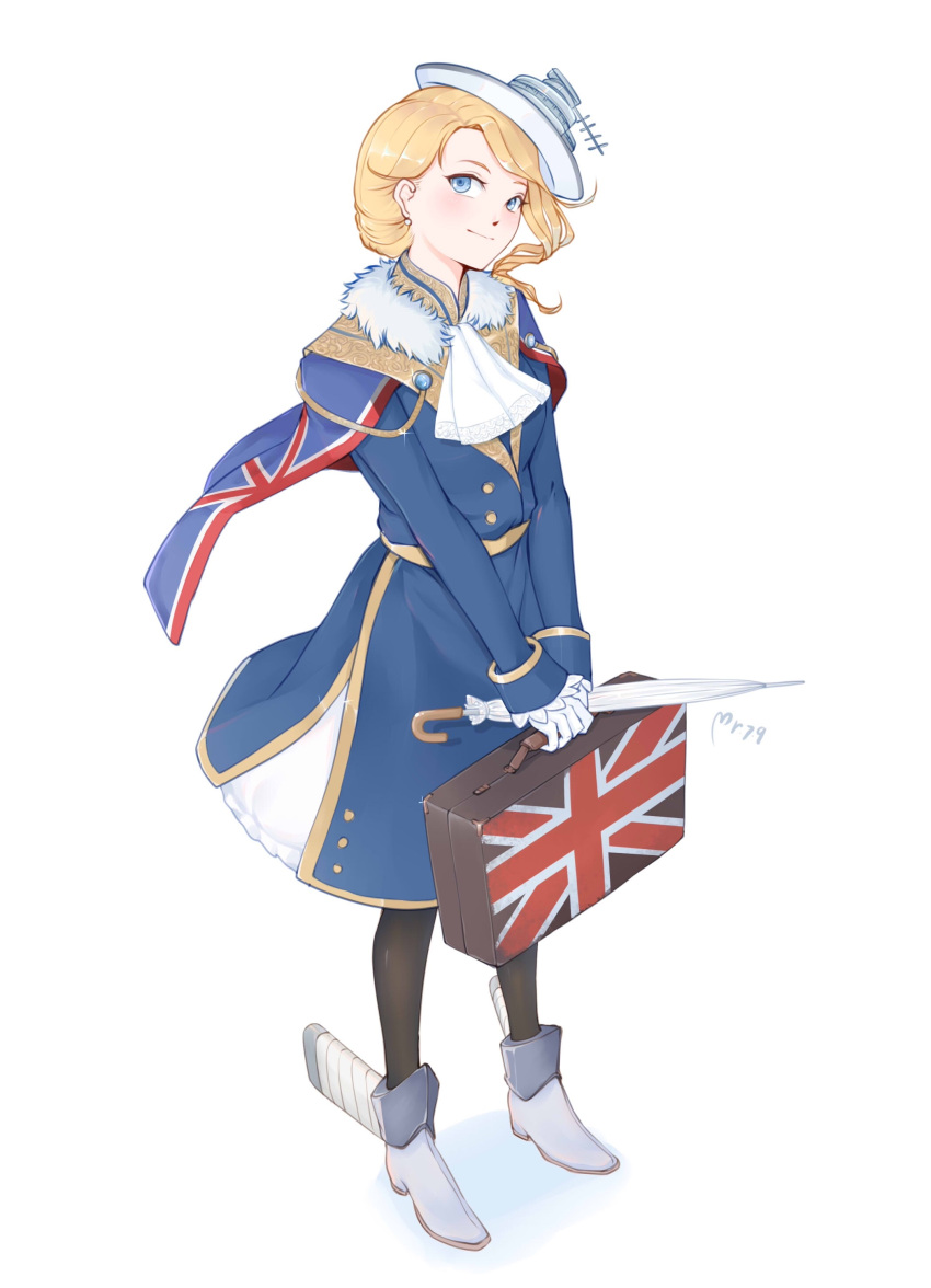1girl, absurdres, ascot, azur_lane, bilan_hangxian, blonde_hair, blue_eyes, blush