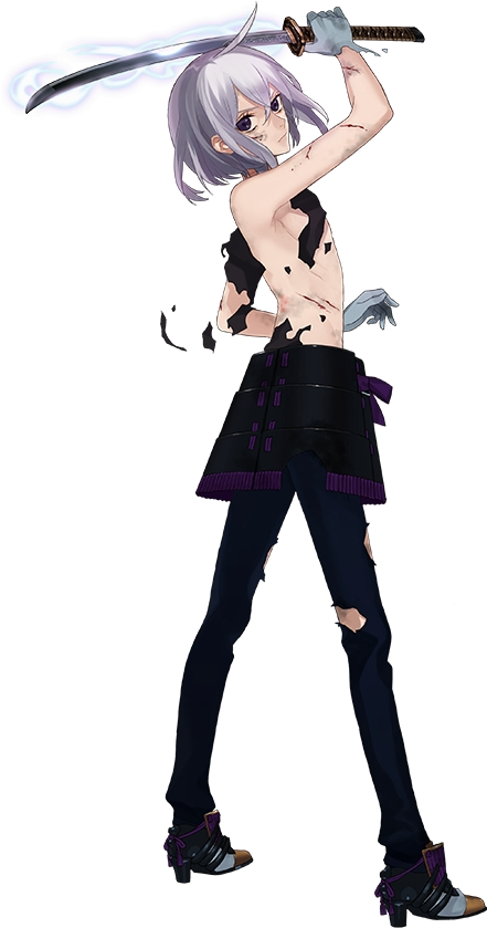 1boy, aura, blood, from_behind, gloves, high_heels, honebami_toushirou, injury