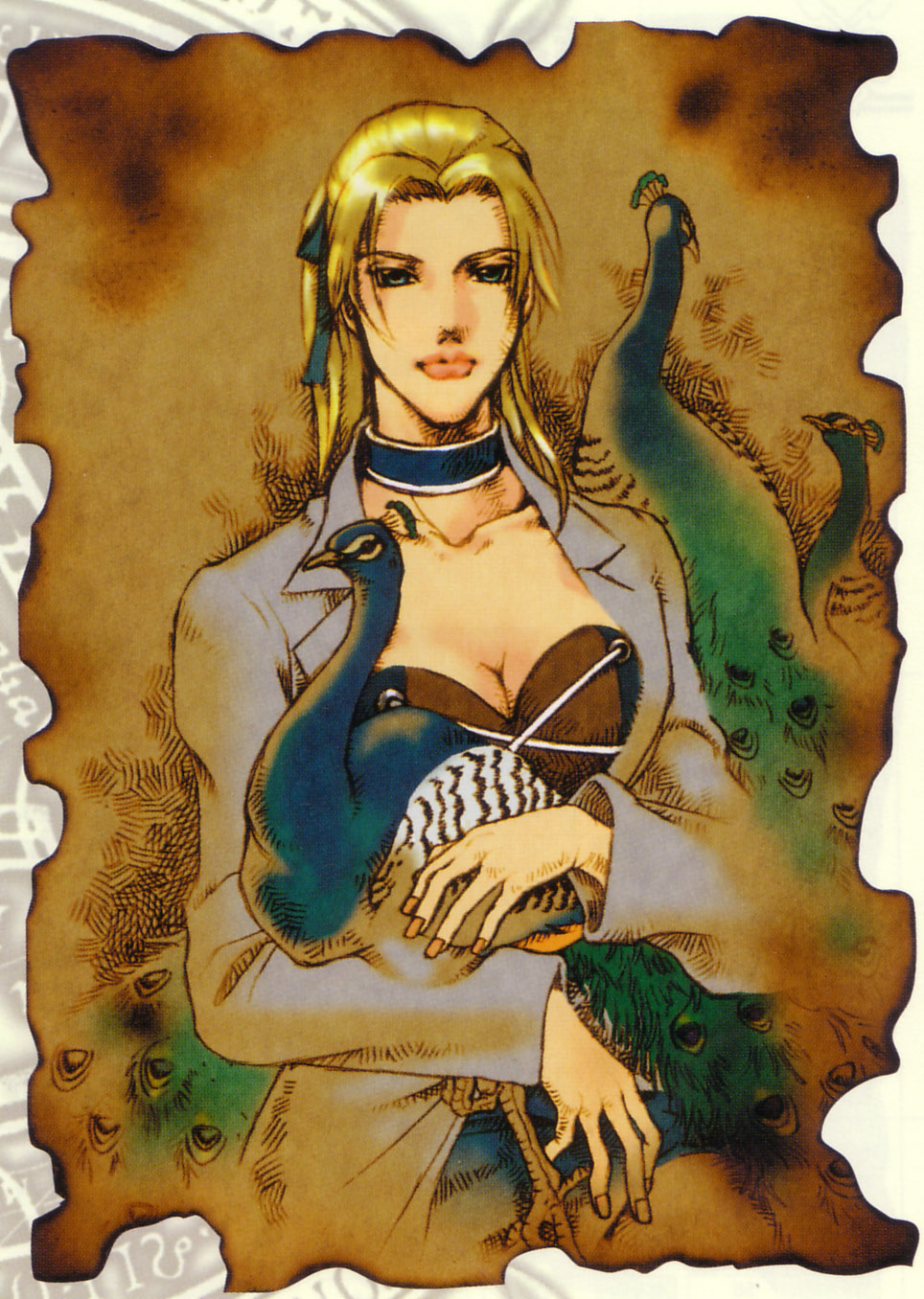 blue_eyes, highres, margarete_gertrude_zelle, official_art, scan, shadow_hearts