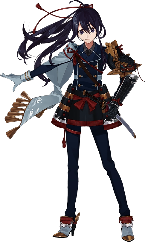1boy, ahoge, armor, black_hair, cape, gloves, high_heels, japanese_armor