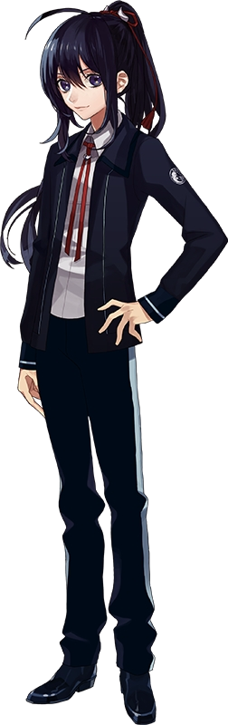 1boy, ahoge, black_hair, hand_on_hip, kiwame_(touken_ranbu), male_focus, namazuo_toushirou, official_art
