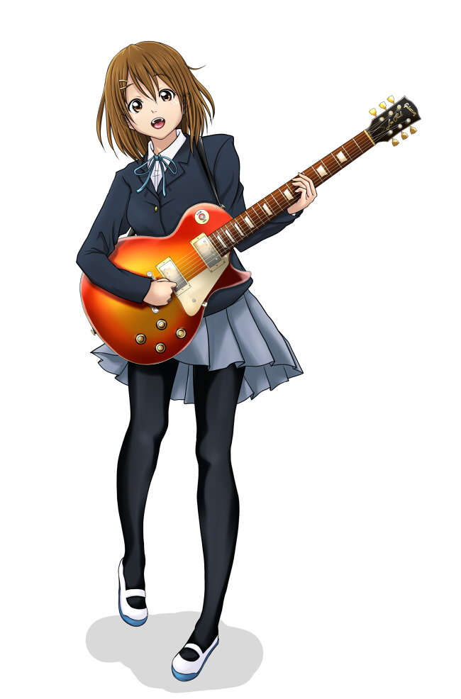guitar, hirasawa_yui, instrument, k-on!, legs, les_paul, osuzu_akiomi, pantyhose