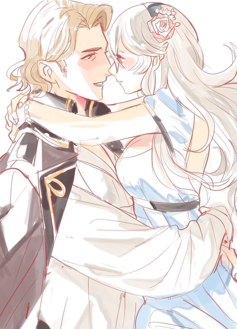 1boy, blonde_hair, female_my_unit_(fire_emblem_if), fire_emblem, fire_emblem_if, gloves, hairband, long_hair