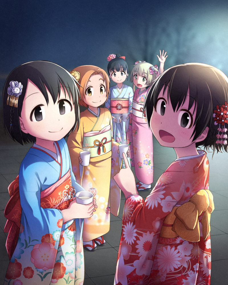 10s, :d, akagi_miria, ayami_(ayanoayanosuke), black_eyes, black_hair, brown_eyes, bunny_hair_ornament