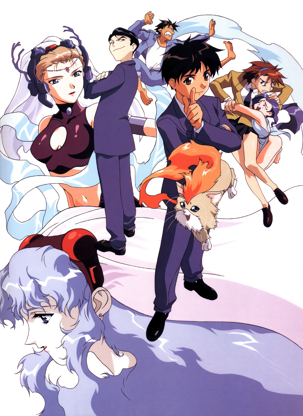 90s, alielle, black_eyes, blazer, blue_eyes, blue_hair, brown_eyes, brown_hair