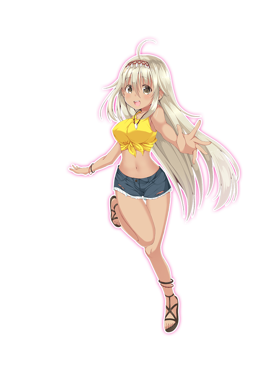 1girl, bangs, bracelet, breasts, brown_eyes, crop_top, dark_skin, dolphin_blade