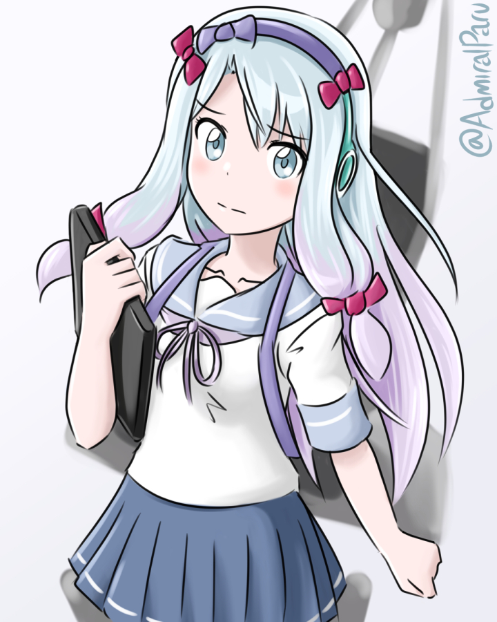 admiral_paru, cosplay, eromanga_sensei, headband, izumi_sagiri, kantai_collection, light_blue_hair, namesake