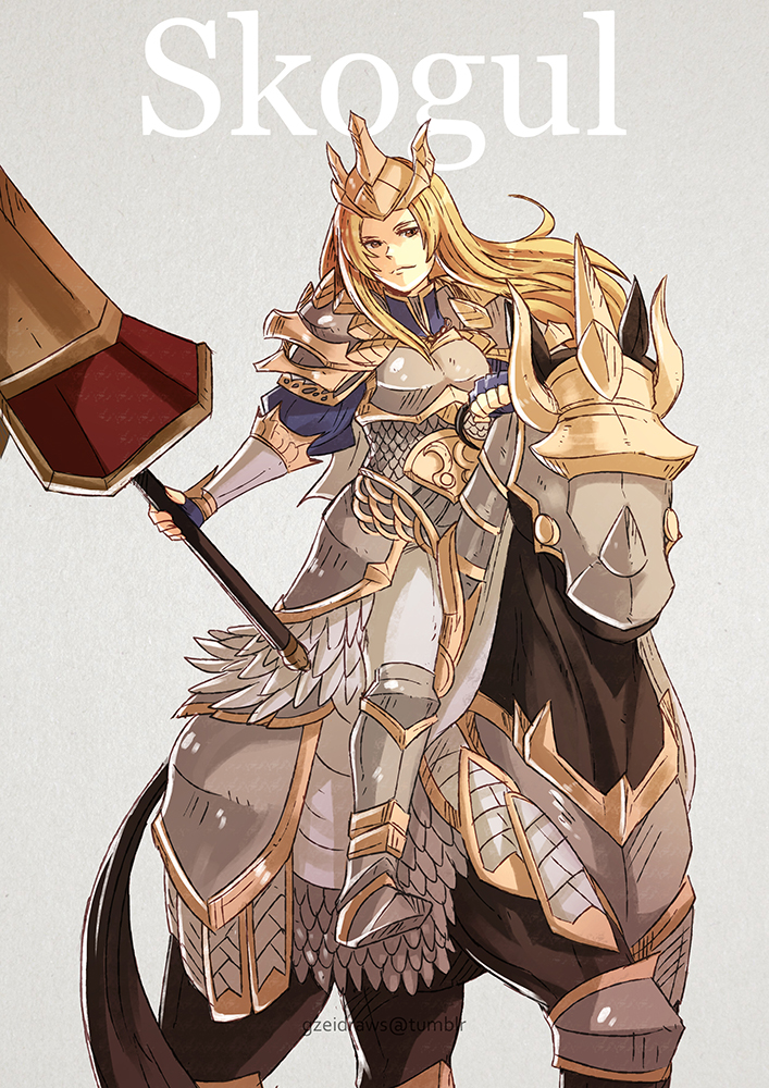 1girl, armor, blonde_hair, breastplate, crown, fingerless_gloves, fire_emblem, fire_emblem_echoes:_mou_hitori_no_eiyuuou