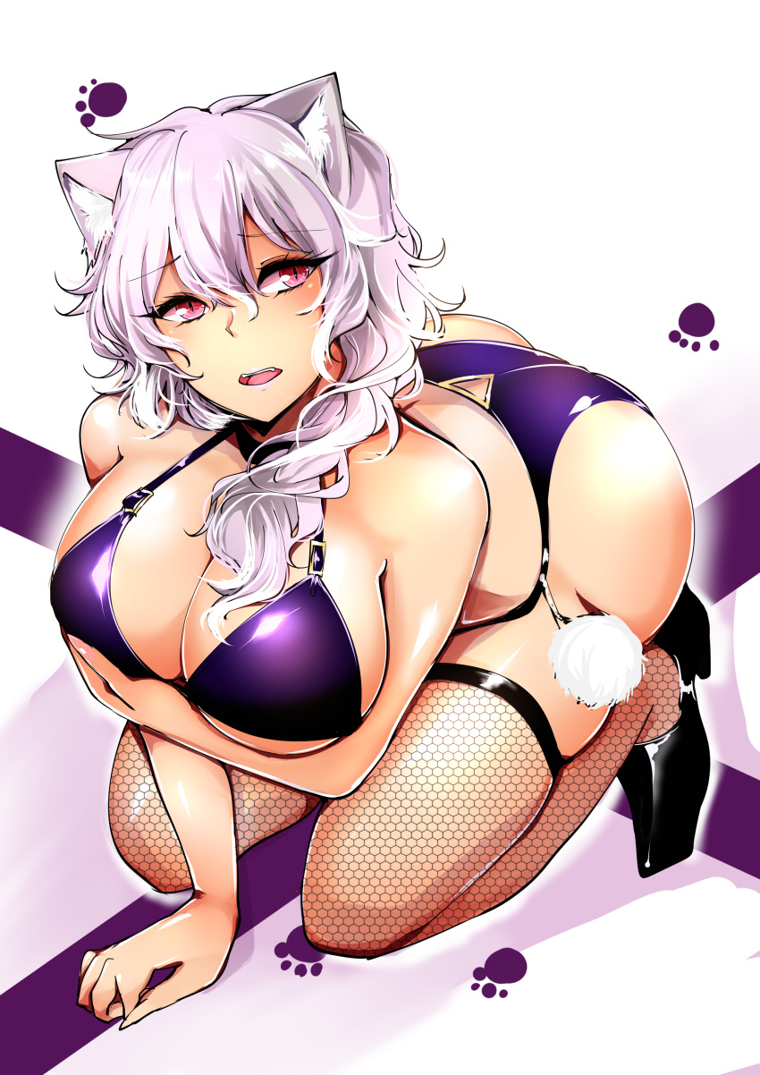1girl, absurdres, agetama, animal_ears, ass, bikini, black_bullet, breasts