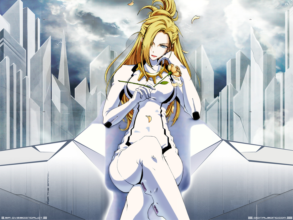 blonde_hair, for_the_barrel, mobile_suit_gundam, petals, qusco_ale