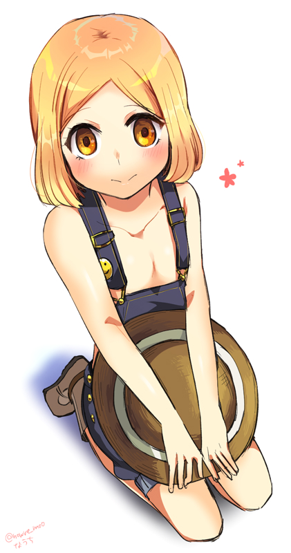 1girl, badge, blonde_hair, blush, boots, button_badge, fate/grand_order, fate_(series)