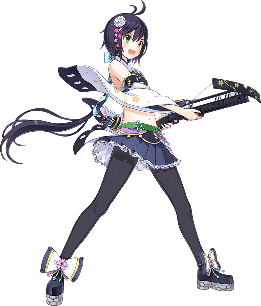>:d, 1girl, :d, antenna_hair, arrow, artist_request, bare_shoulders, blue_hair