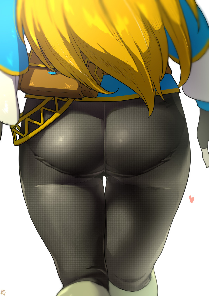 1girl, absurdres, ass, heart, highres, pants, princess_zelda, shiroinuchikusyo