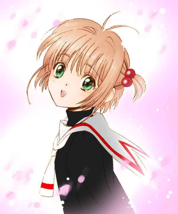 card_captor_sakura, cardcaptor_sakura, child, green_eyes, hair_bobbles, hair_ornament, kinomoto_sakura, light_brown_hair
