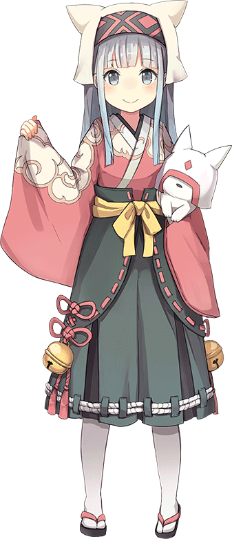 1girl, full_body, grey_eyes, hat, hat_with_ears, inuyama_(oshiro_project), long_hair, looking_at_viewer, nanashina, official_art, oshiro_project, oshiro_project_re, silver_hair, smile, transparent_background, white_legwear