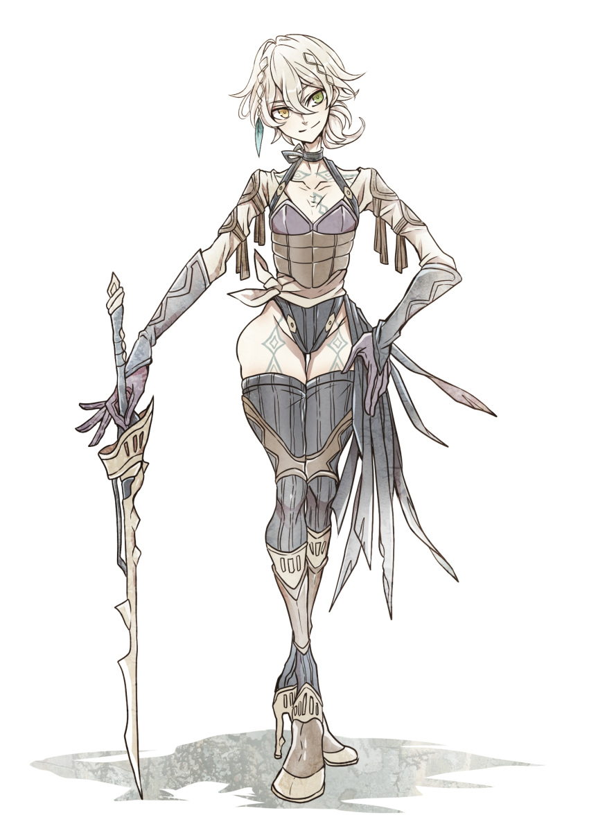 1girl, armor, armored_boots, blonde_hair, boots, commentary_request, feathers, flat_chest
