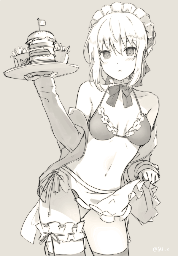 1girl, 6u_(eternal_land), artoria_pendragon_(all), blush, breasts, character_request, cleavage, fate_(series)