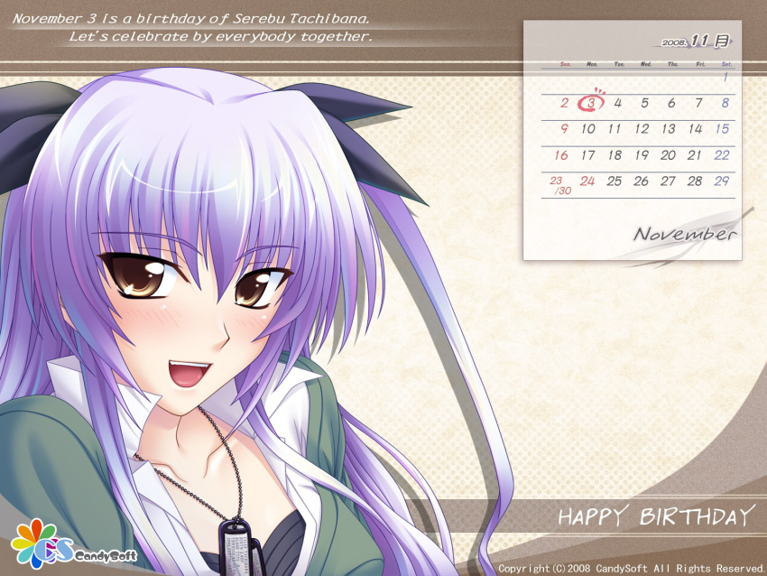 calendar, dog_tags, highres, jewelry, lavender_hair, long_hair, mahiro_takeumi, necklace