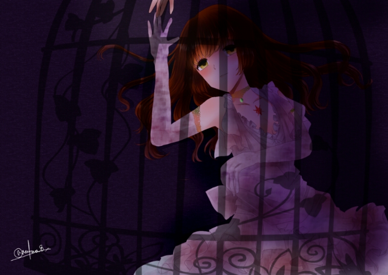 blonde_hair, green_eyes, hakuyoo, kazuha_(period_cube), period_cube