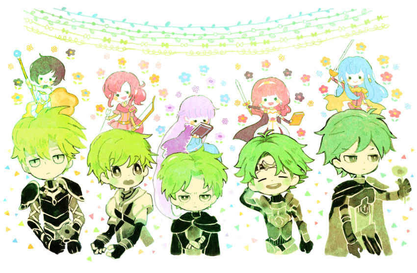 ahoge, alm_(fire_emblem), aran, armor, arrow, blush, blush_stickers, book