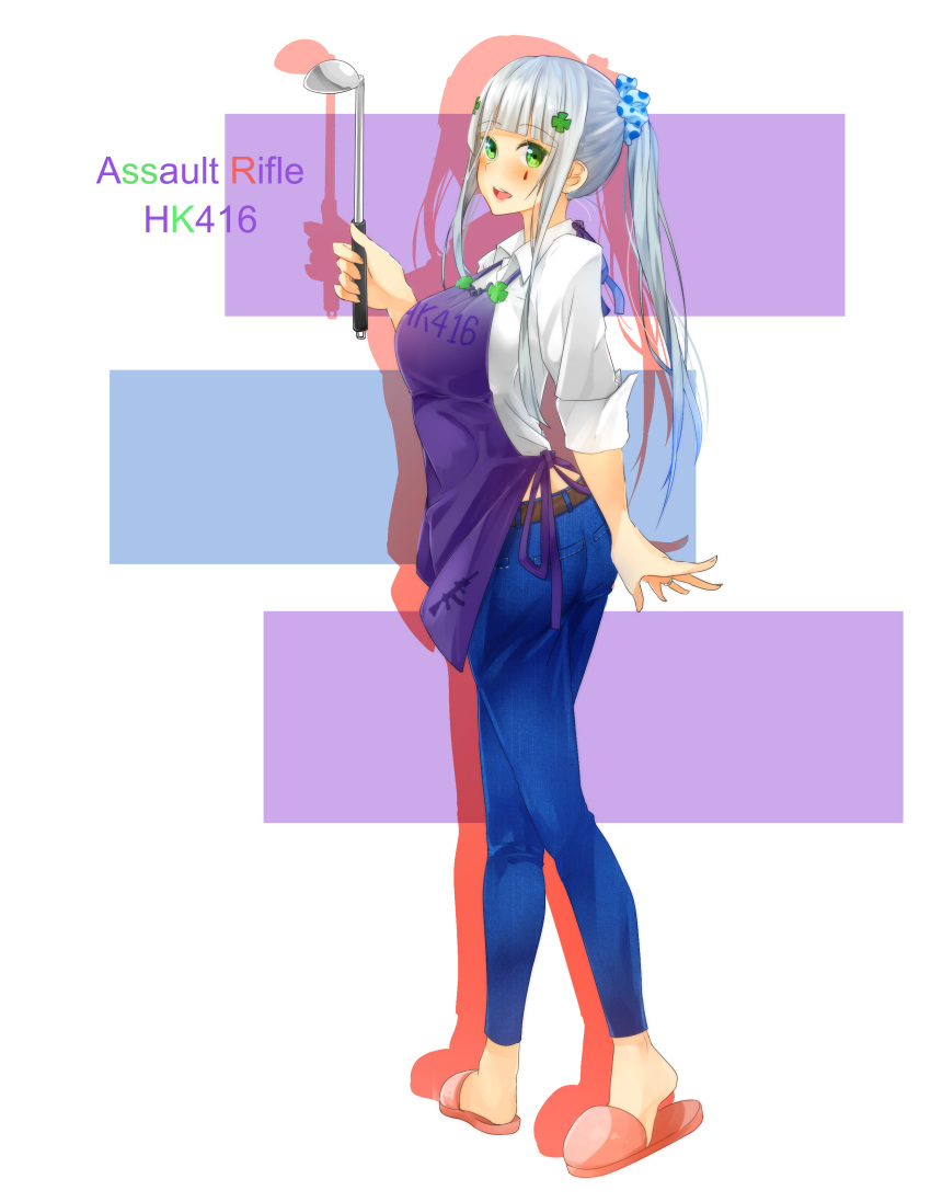 1girl, absurdres, apron, ass, bangs, belt, blunt_bangs, blush