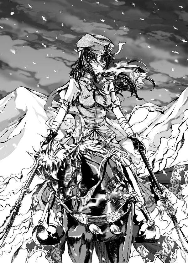 china_dress, chinadress, chinese_clothes, dual_wield, dual_wielding, gloves, hat, hong_meiling