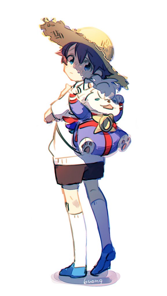 1boy, 846kazuya, backpack, bag, black_hair, blue_eyes, child, fate/grand_order
