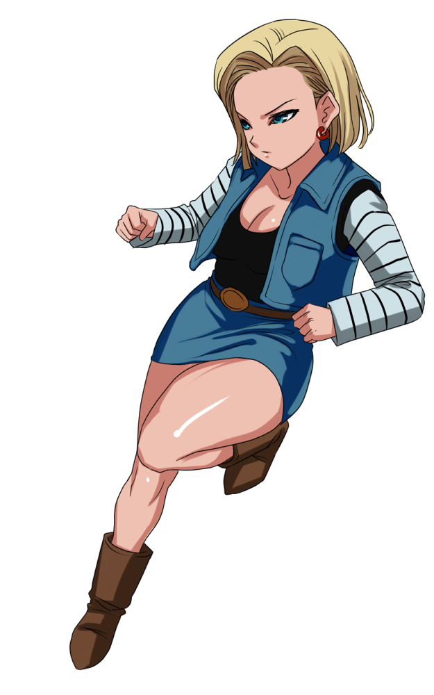1girl, android_18, blonde_hair, blue_eyes, breasts, denim, dragon_ball, dragonball_z