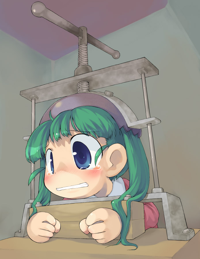 blue_eyes, green_hair, original, sakurabe_notos, sakurabe_notosu, stocks, tears, torture, twintails