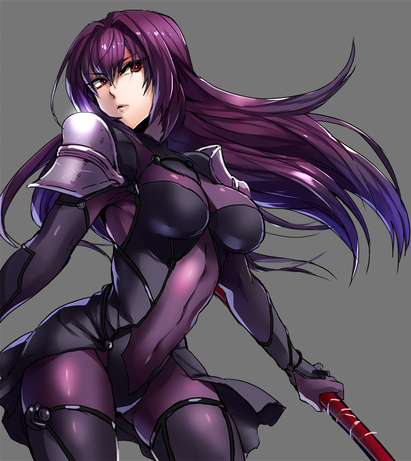 1girl, armor, bodysuit, breasts, covered_navel, fate/grand_order, fate_(series), gae_bolg