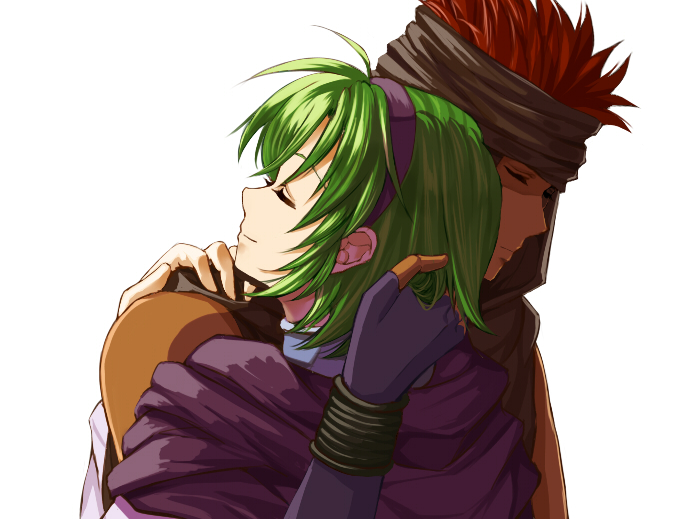 1boy, 1girl, cape, couple, delsaber, fire_emblem, fire_emblem:_rekka_no_ken, gloves