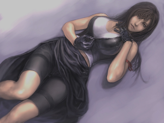 breasts, cleavage, final_fantasy, final_fantasy_vii, final_fantasy_vii_advent_children, gloves, jayun, large_breasts