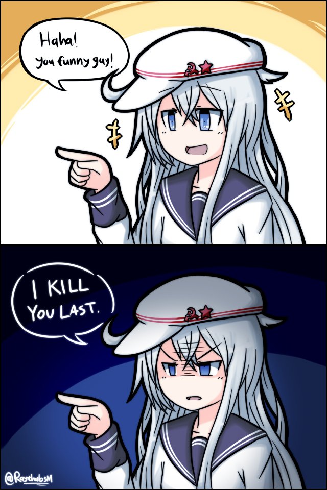 1girl, 2koma, angry, artist_name, blue_eyes, comic, english, eyebrows