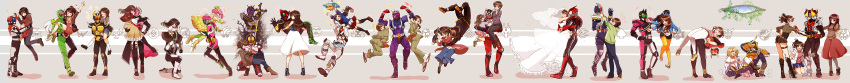 6+boys, 6+girls, absurdres, armor, aso_megumi, carrying, carrying_over_shoulder, carrying_overhead